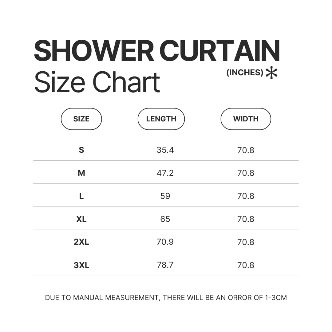 Shower Curtain Size Chart - Bob's Burgers Store