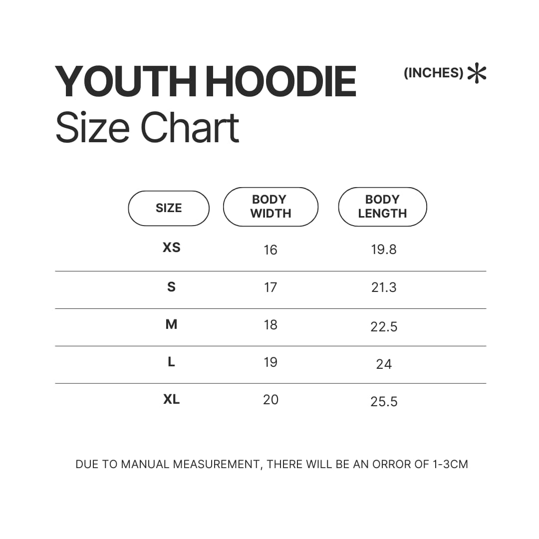 Youth Hoodie Size Chart - Bob's Burgers Store