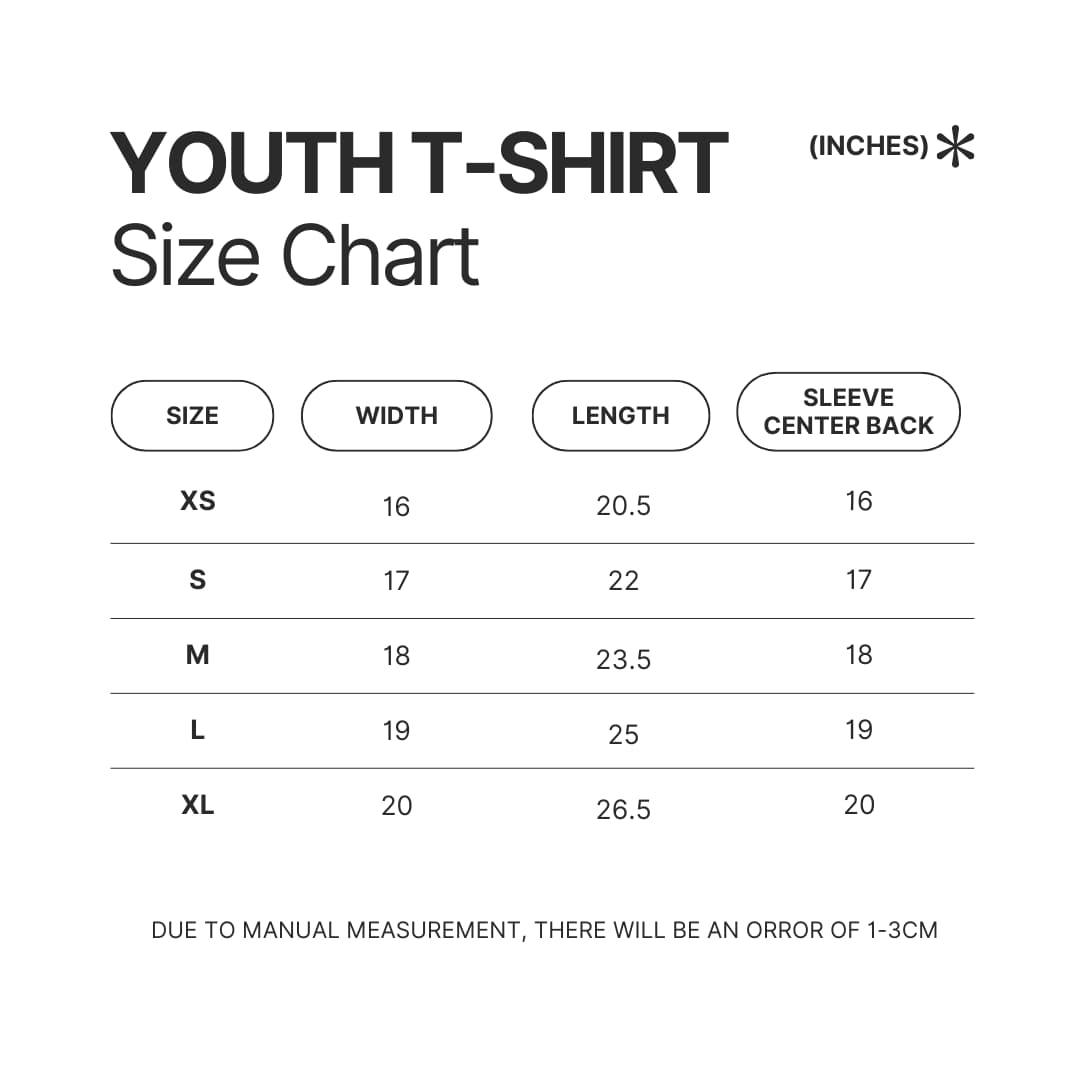 Youth T shirt Size Chart - Bob's Burgers Store